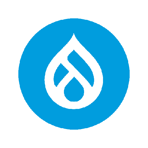 a blue circle with a white logo