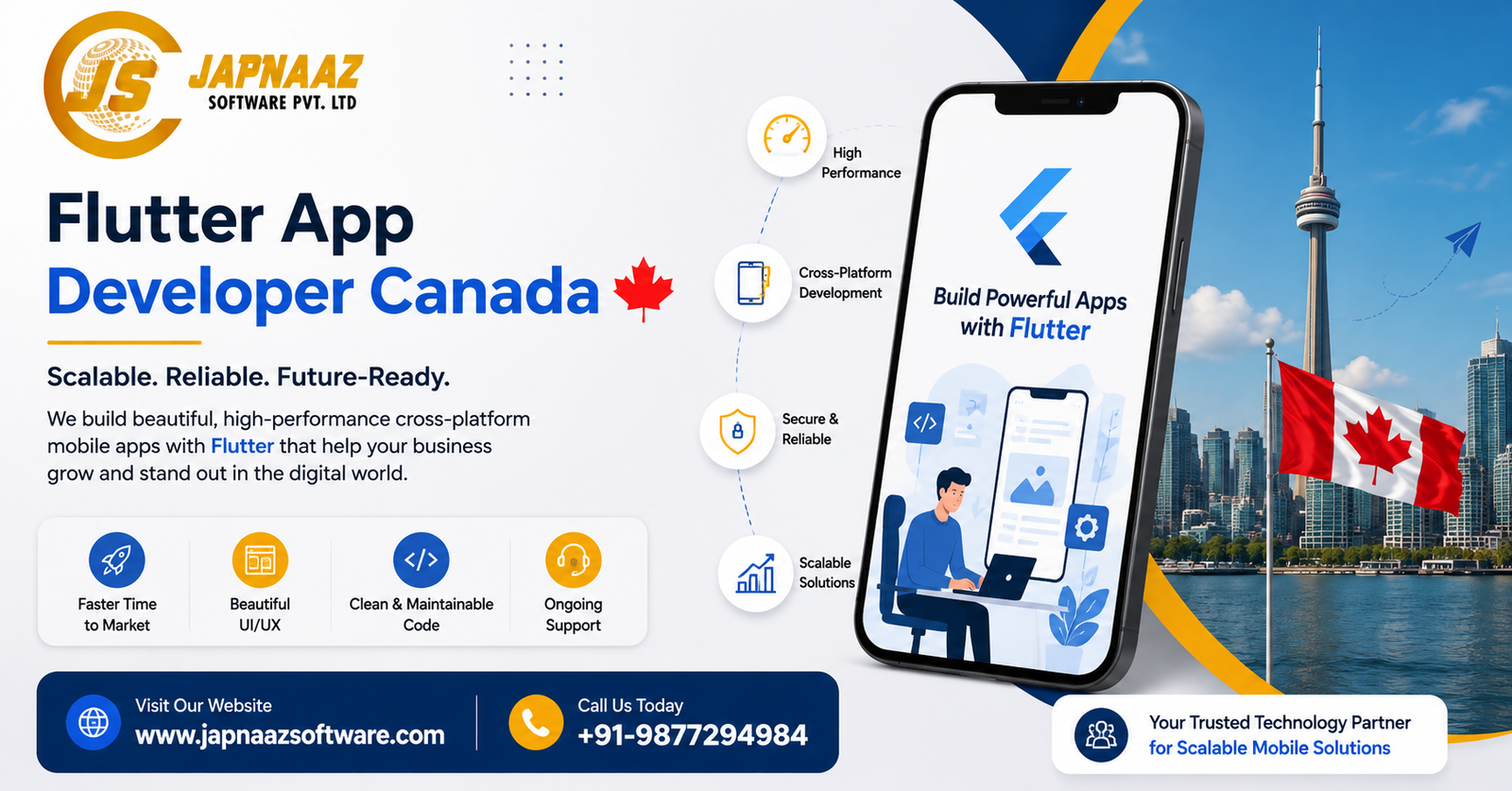 Flutter App Developer Canada for Scalable Mobile Solutions 